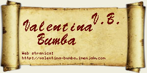 Valentina Bumba vizit kartica
